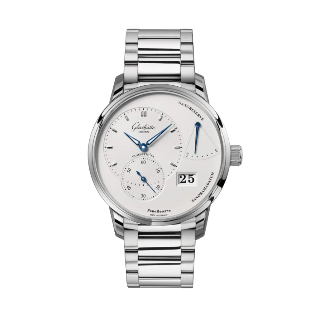 Glashutte Original PanoReserve 40 mm Silver Galvanized Dial Stainless Steel Stainless Steel 1-65-01-22-12-71