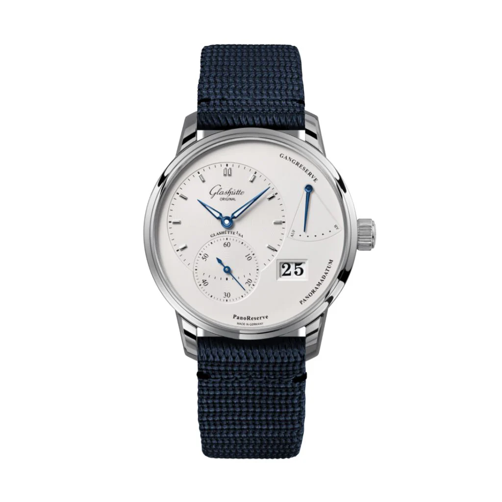 Glashutte Original PanoReserve 40 mm Silver Galvanized Dial Stainless Steel Synthetic 1-65-01-22-12-64