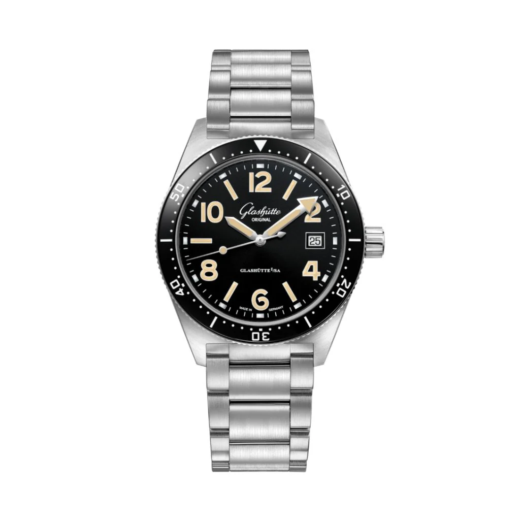 Glashutte Original SeaQ 39.50 mm Black Dial Stainless Steel Metal Bracelet 1-39-11-06-80-70