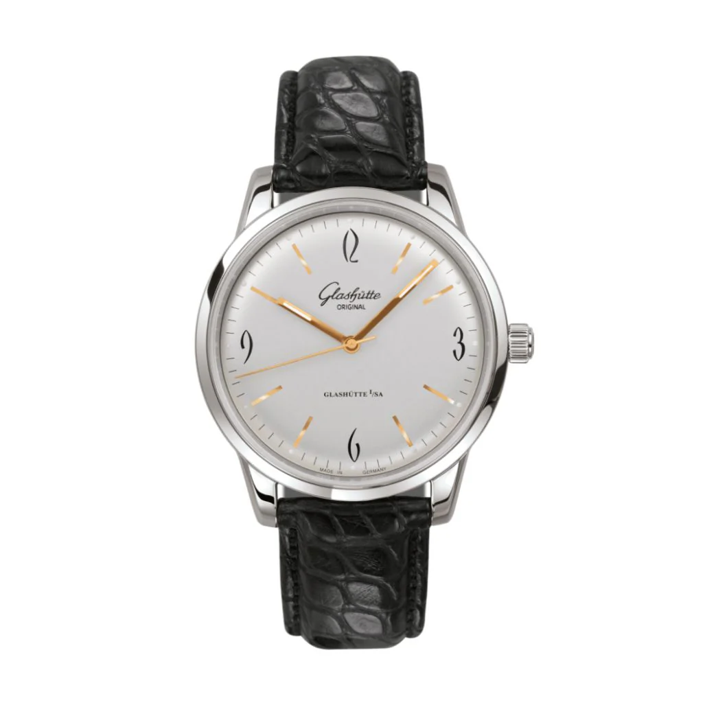 Glashutte Original Sixties 39 mm Silver Dial Stainless Steel Louisiana Black 1-39-52-01-02-04