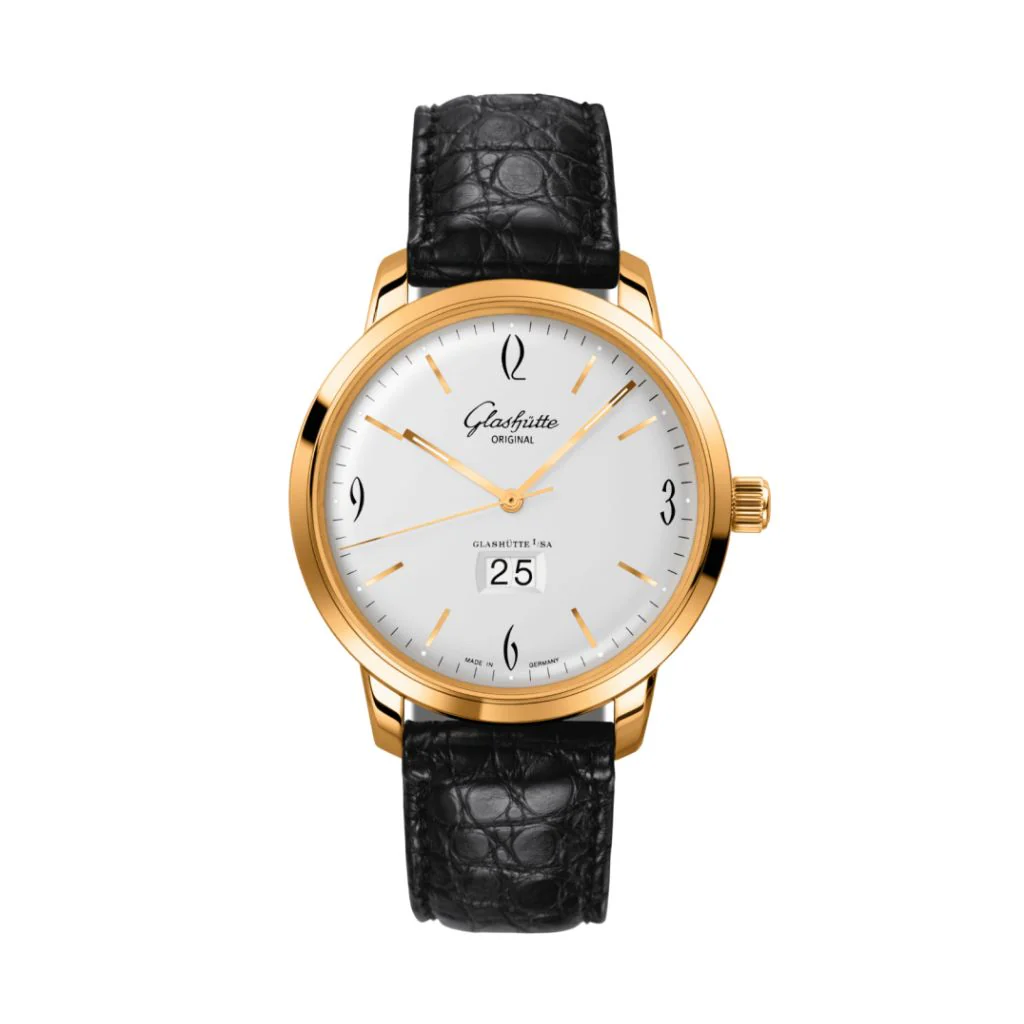 Glashutte Original Sixties Panorama Date 42 mm Silver Dial Rose Gold Louisiana Black 2-39-47-01-01-04