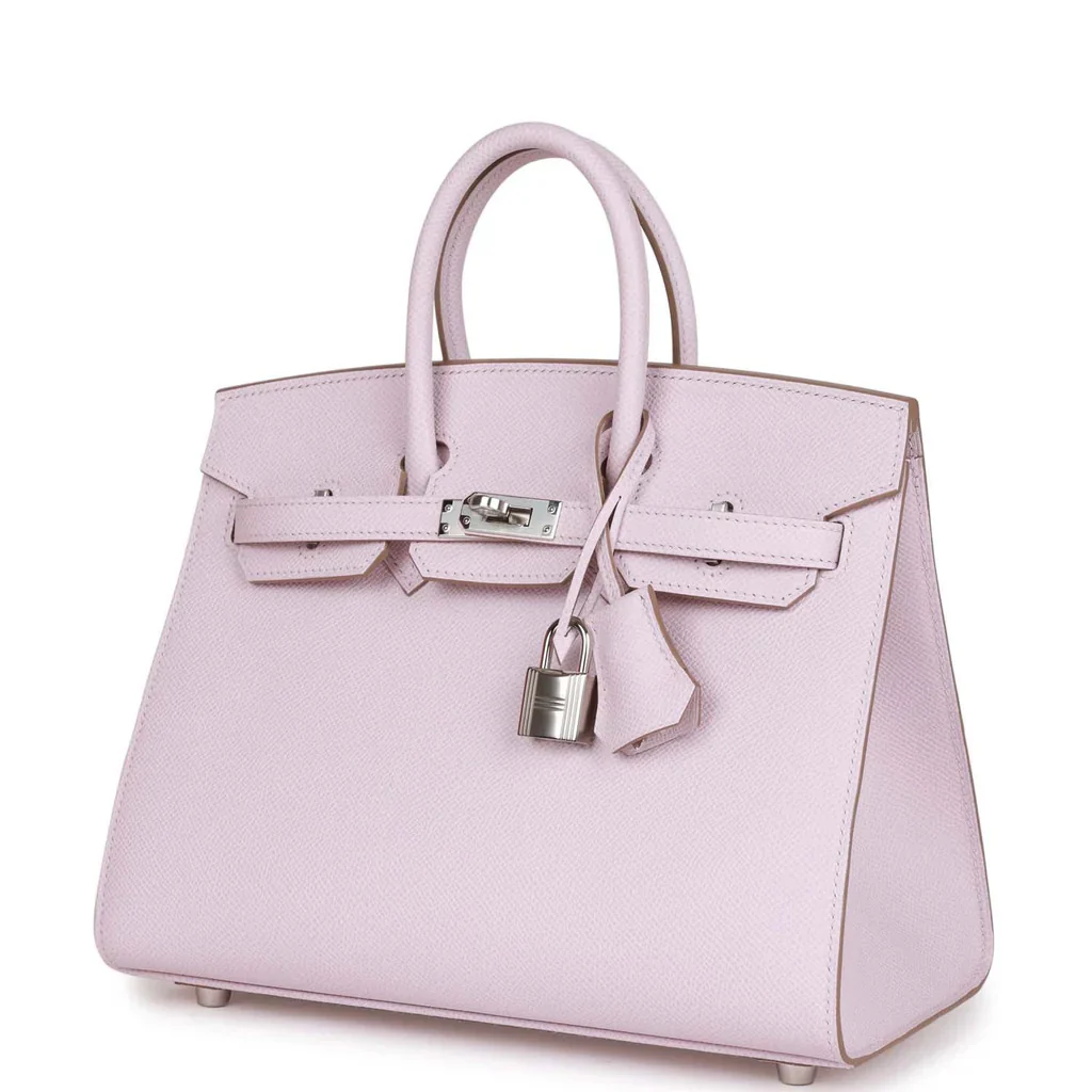 HERMES Birkin 25 Epsom Mauve Pale Palladium Hardware - Image 6