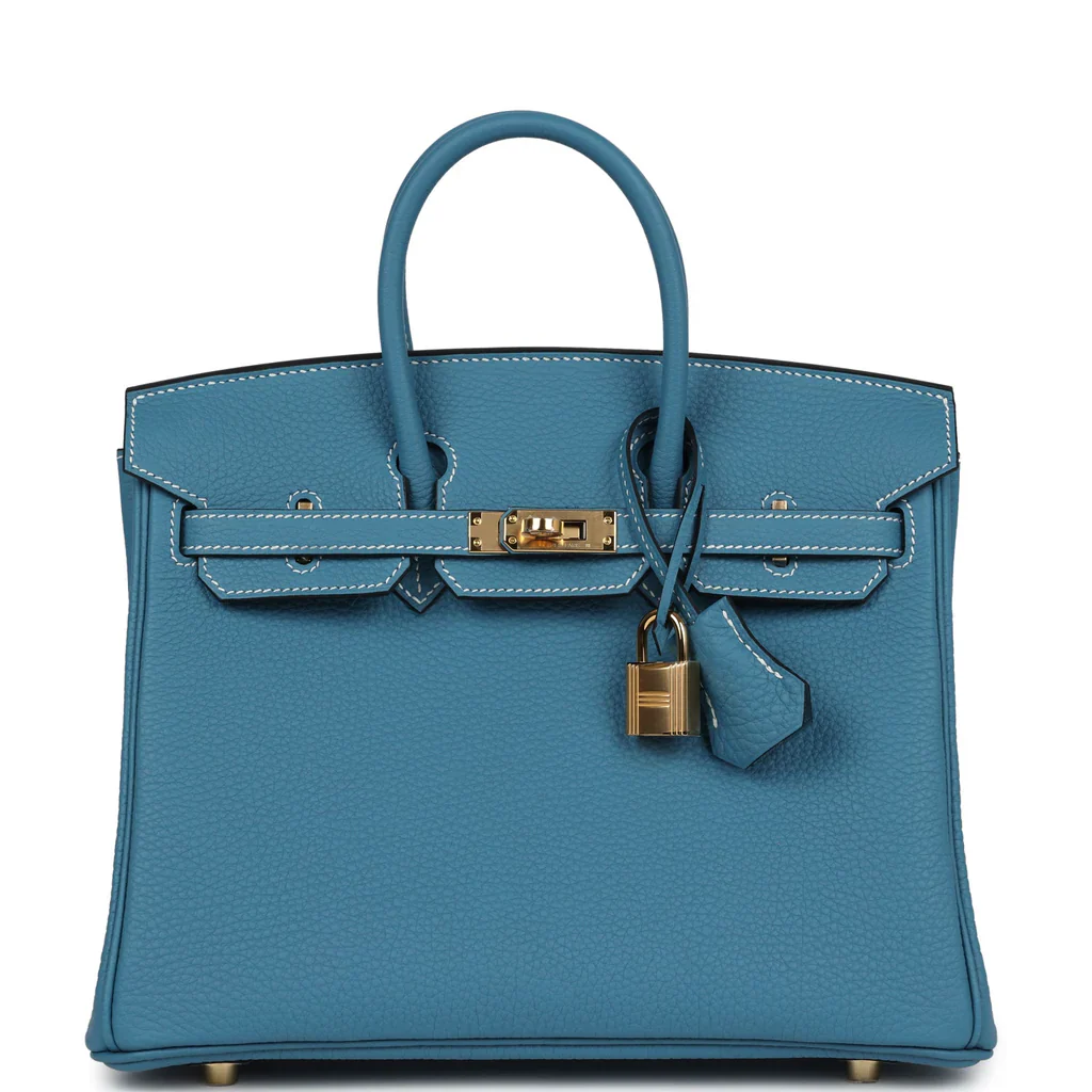 HERMES Birkin 25 Togo Blue Jean Gold Hardware