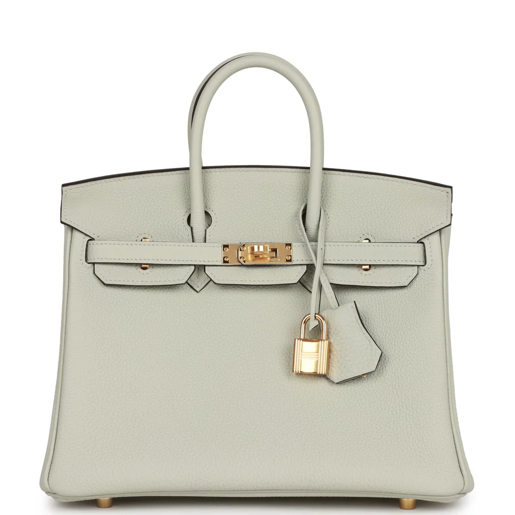 HERMES Birkin 25 Togo Gris Neve Gold Hardware