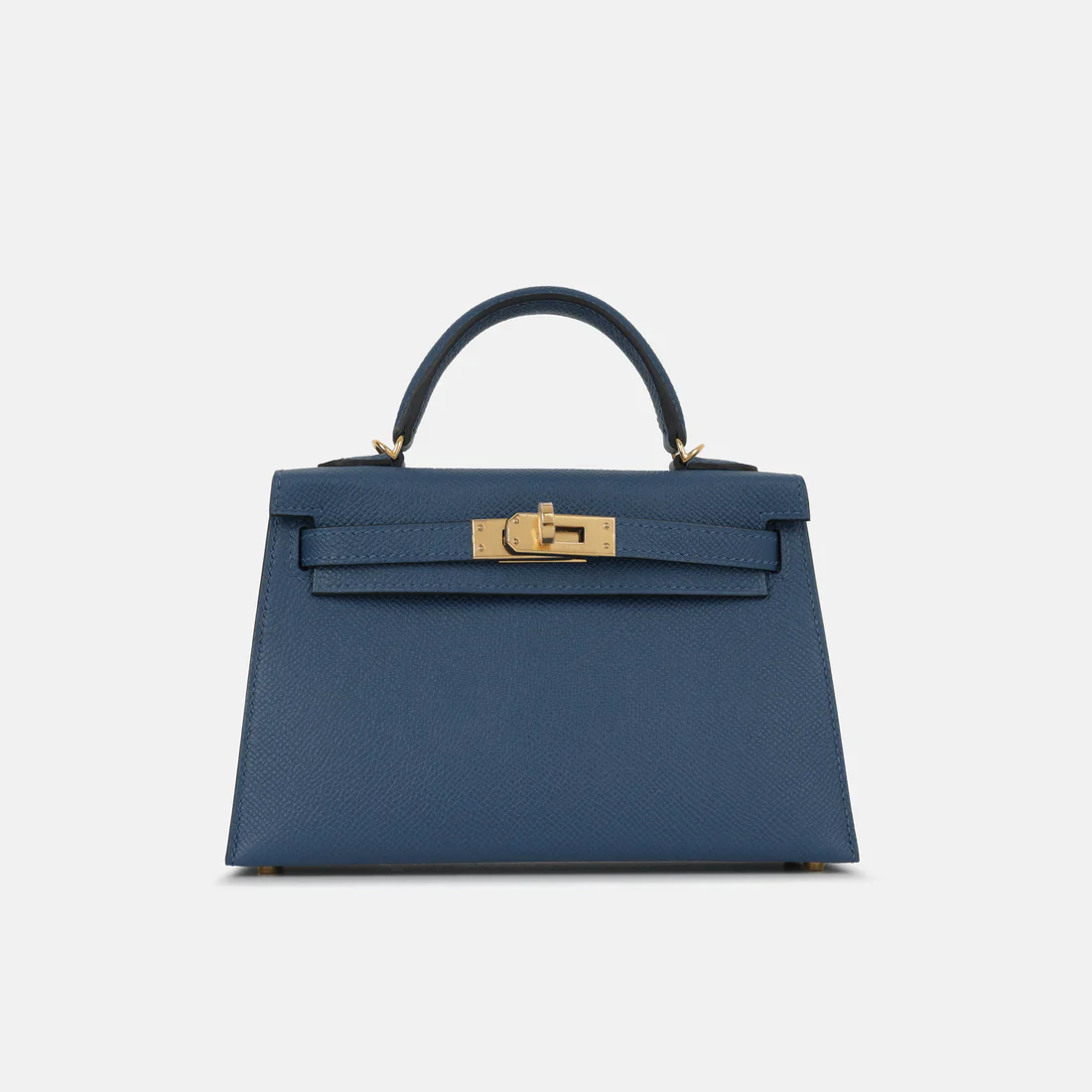 HERMES Mini Kelly 20 Epsom Blue Navy Gold Hardware