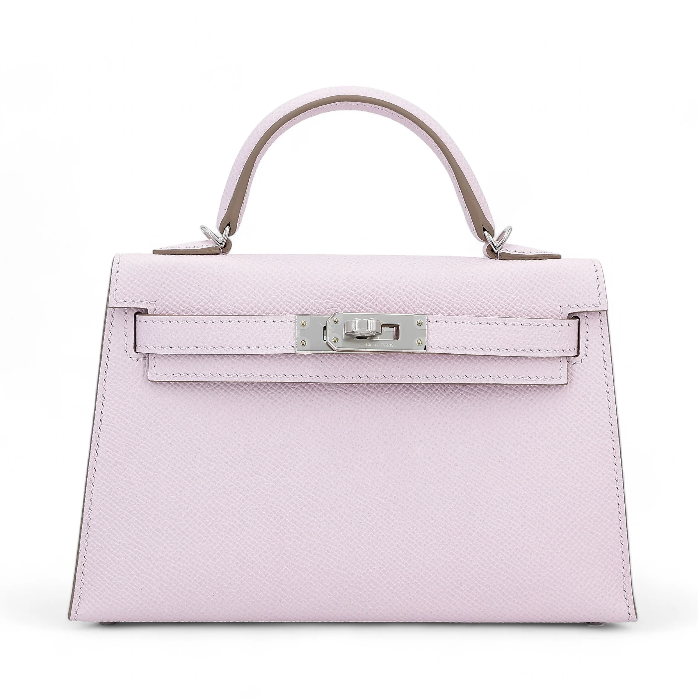 HERMES Mini Kelly 20 Epsom Mauve Pale Palladium Hardware