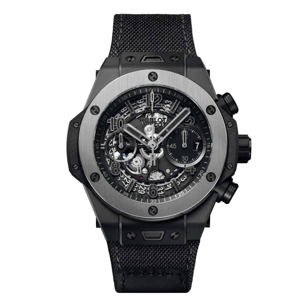 HUBLOT Big Bang Unico Ice Bang 42 mm Black Dial Microblasted and Polished Black Ceramic Rubber Strap 441.CK.1140.NR.HEC24