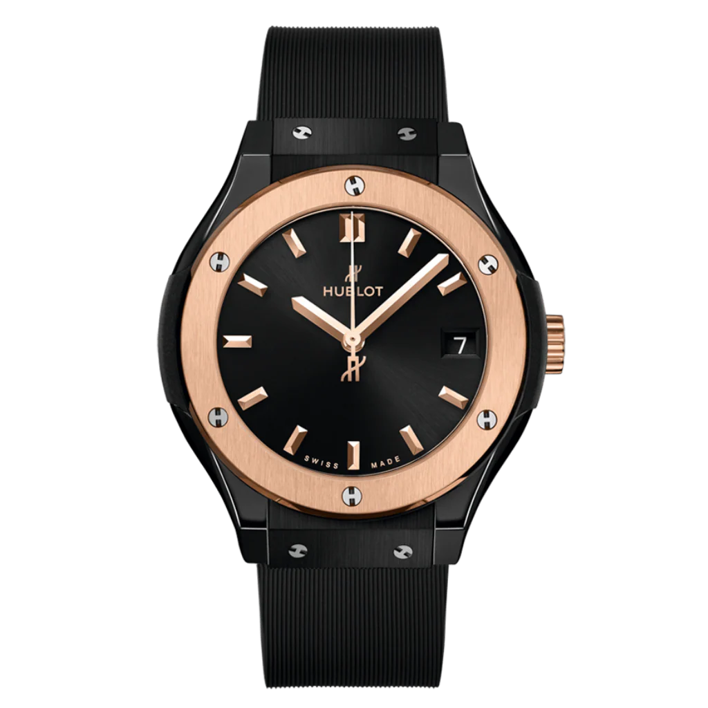 Hublot Classic Fusion Ceramic King Gold 33 mm Black Dial Polished Black Ceramic Rubber Strap 581.CO.1480.RX