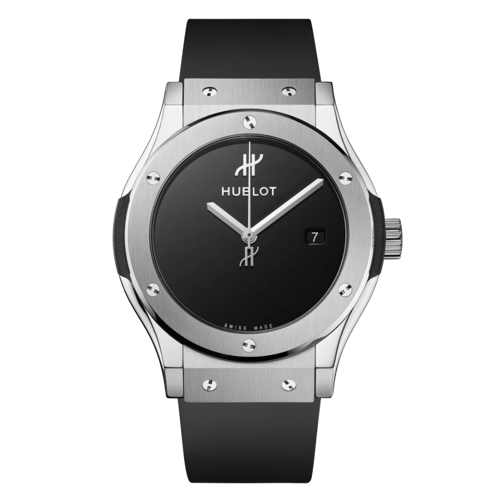 Hublot Classic Fusion Original Titanium 42 mm Black Dial Polished Titanium Rubber Strap 542.NX.1270.RX.MDM