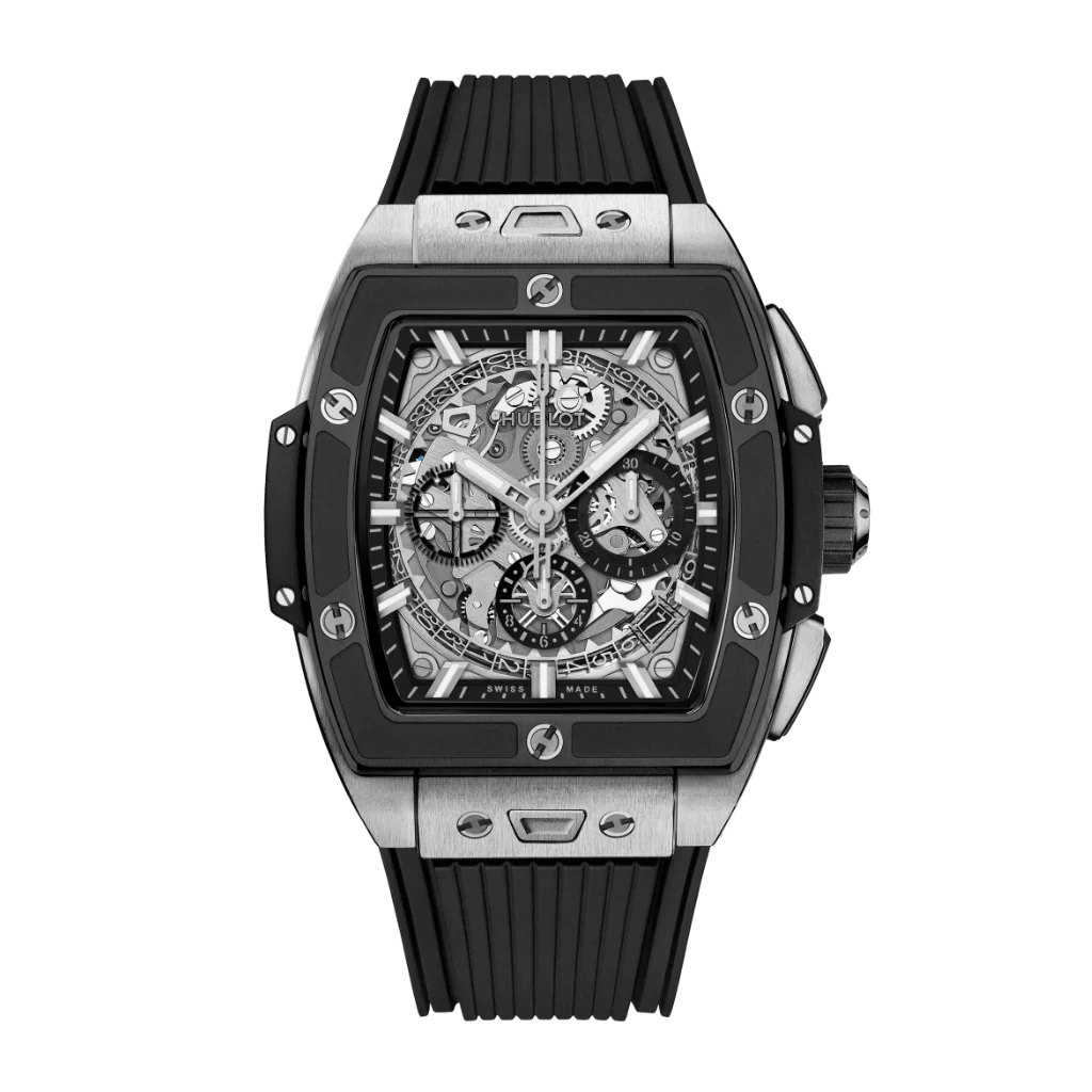 Hublot Spirit of Big Bang Titanium Ceramic 42 mm Transparent Dial Polished Titanium Rubber Strap 642.NM.0170.RX