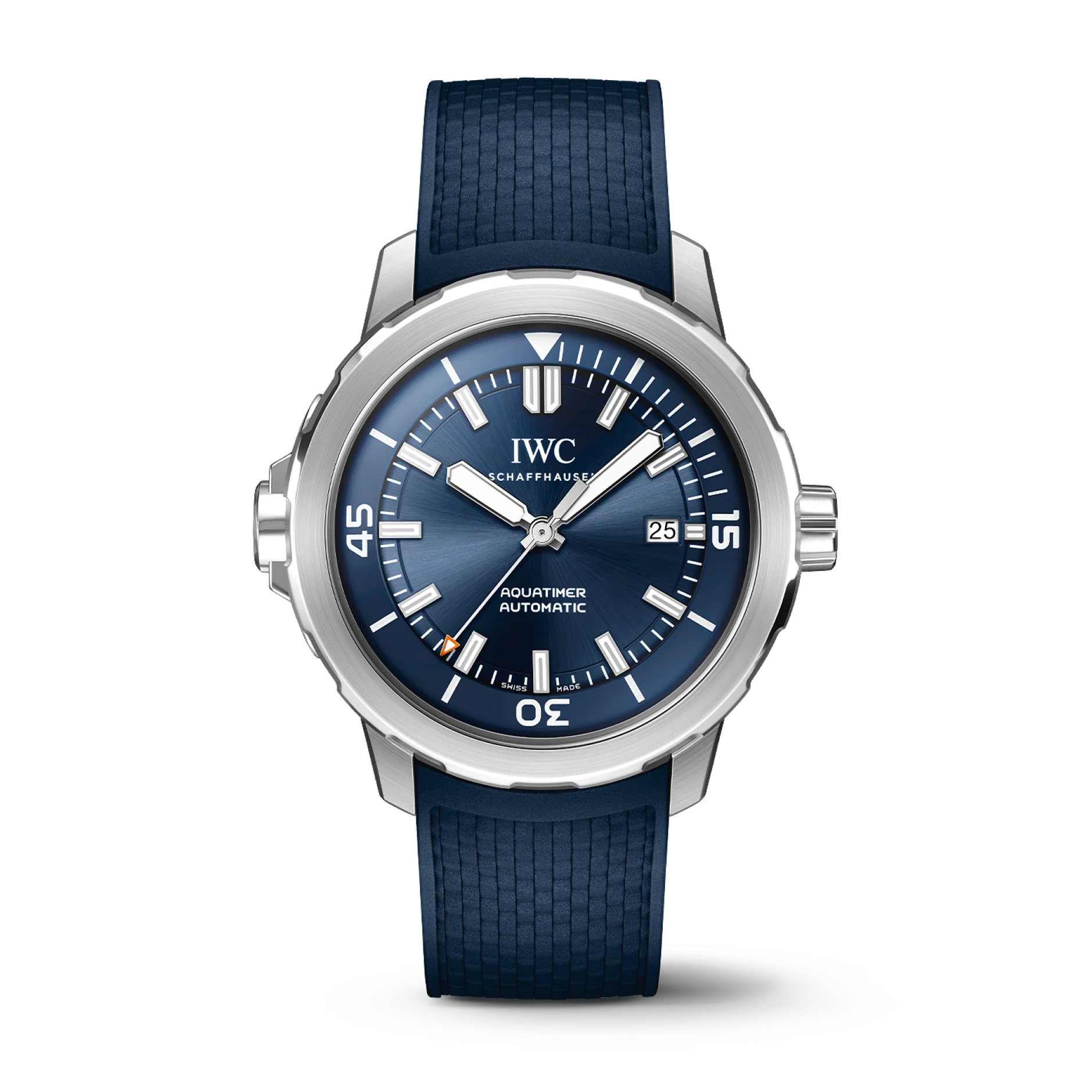 IWC Schaffhausen Aquatimer Automatic 42 mm Blue Dial Stainless Steel Blue Rubber Strap IW328801