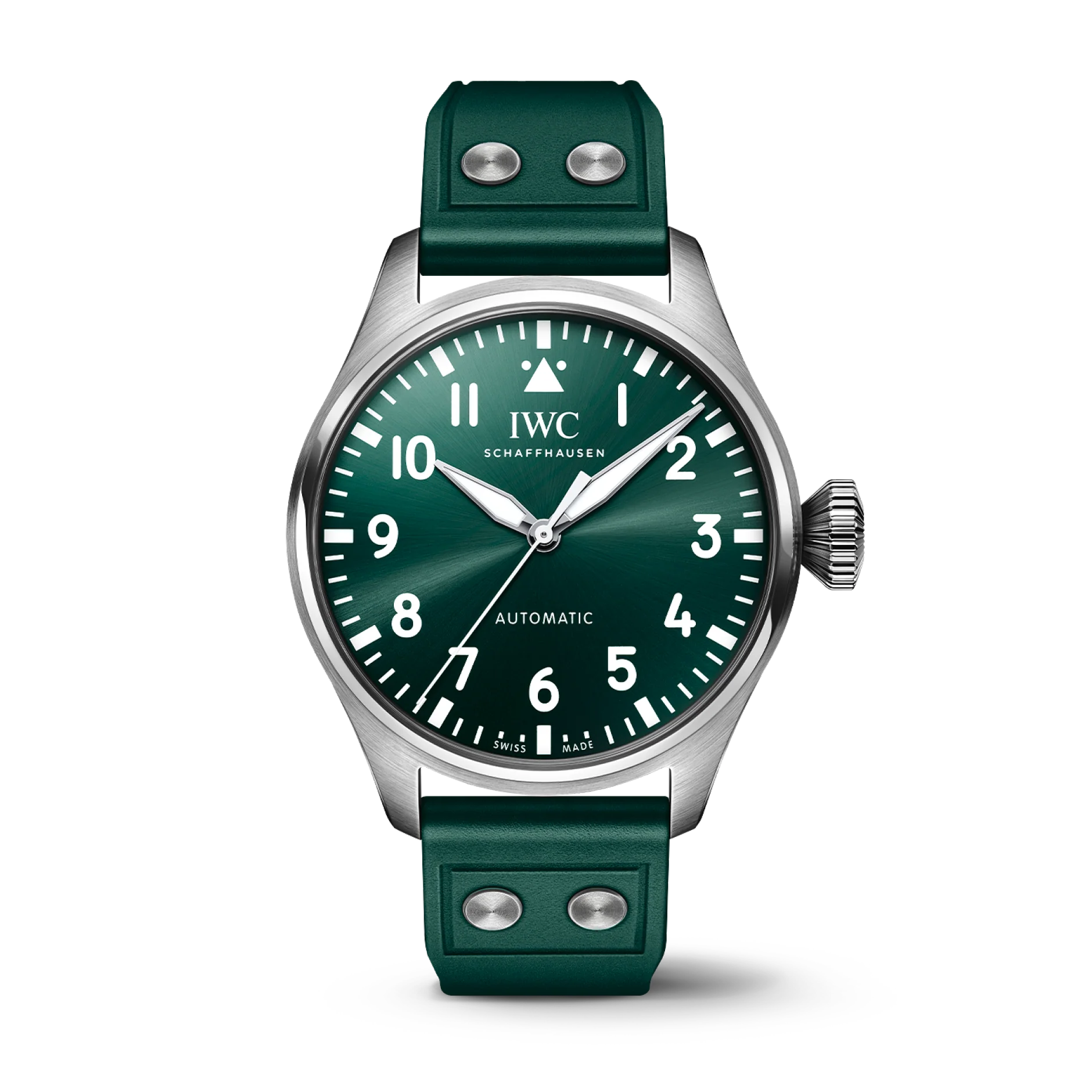 IWC Schaffhausen Big Pilot's Watch 43 mm Green Dial Stainless Steel Green Rubber Strap IW329306