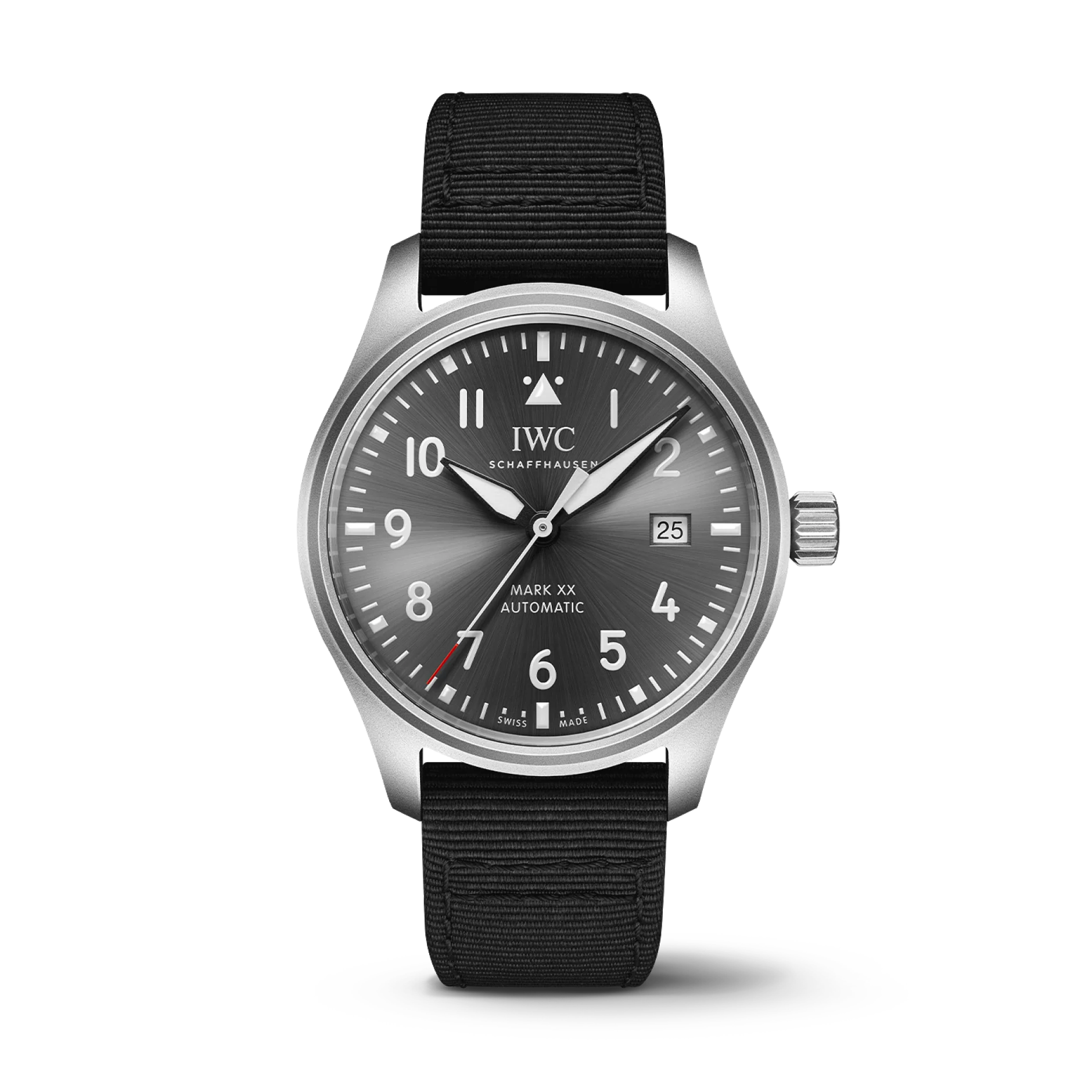IWC Schaffhausen Pilot's Watch Mark XX Patrouille Suisse 40 mm Grey Dial Titanium Black Textile Strap IW328209