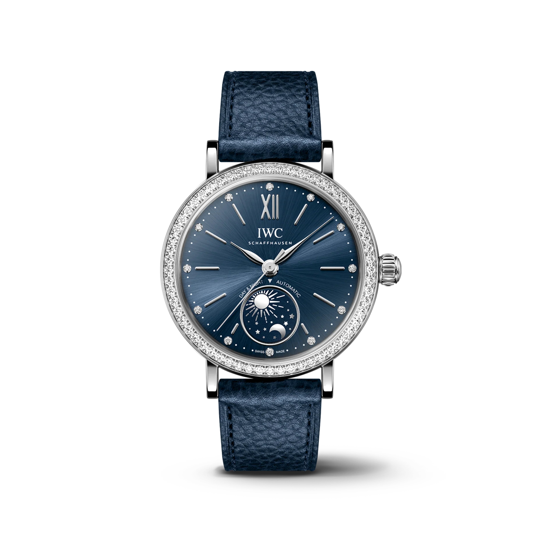 IWC Schaffhausen Portofino Automatic Day & Night 34 mm Blue Dial Stainless Steel Blue Strap IW659801