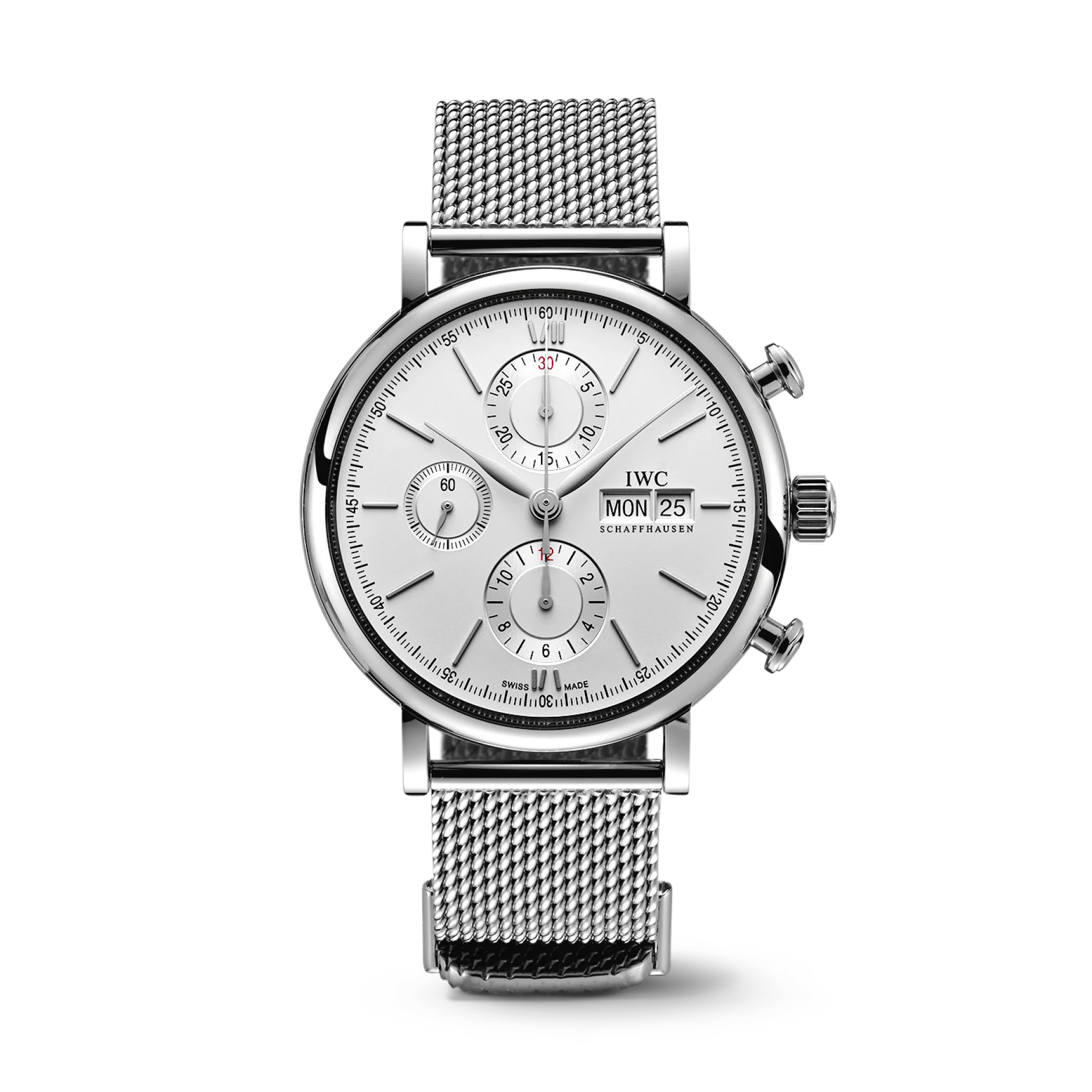 IWC Schaffhausen Portofino Chronograph 42 mm Silver Dial Stainless Steel Bracelet IW391028