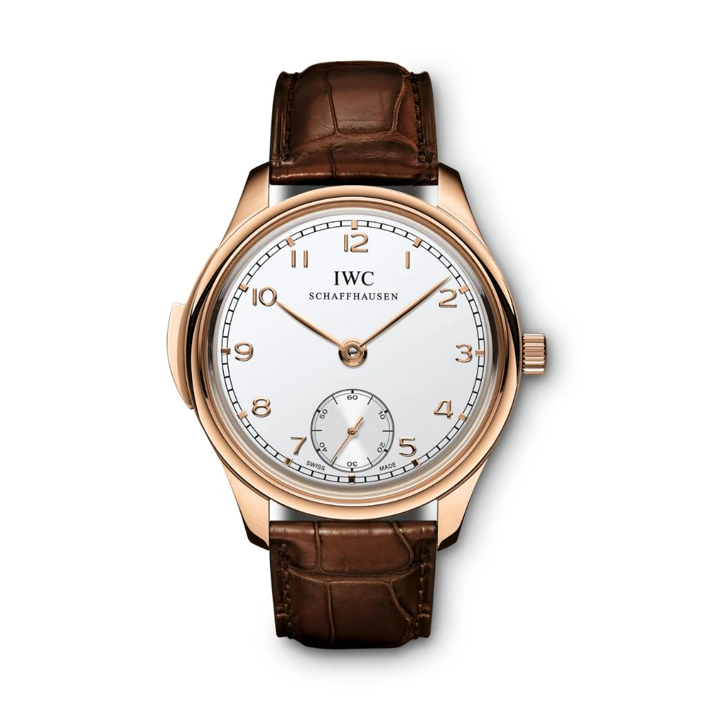 IWC Schaffhausen Portugieser Minute Repeater 44.2 mm Silver Dial 18k 5N Gold Brown   Leather Strap IW544907