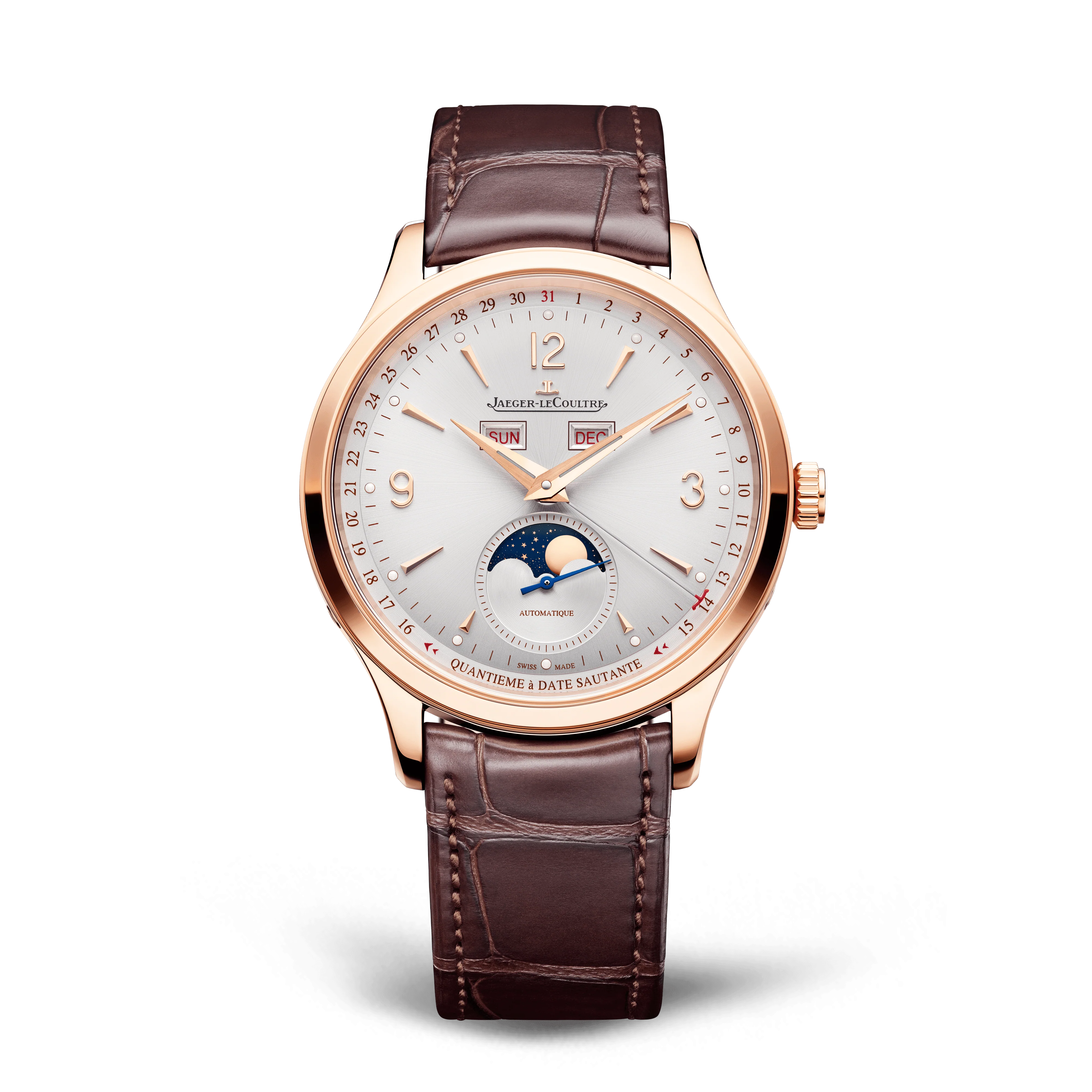 Jaeger-LeCoultre Master Control Calendar 40 mm Silvered Grey Dial Rose Gold Leather Strap Q4142520