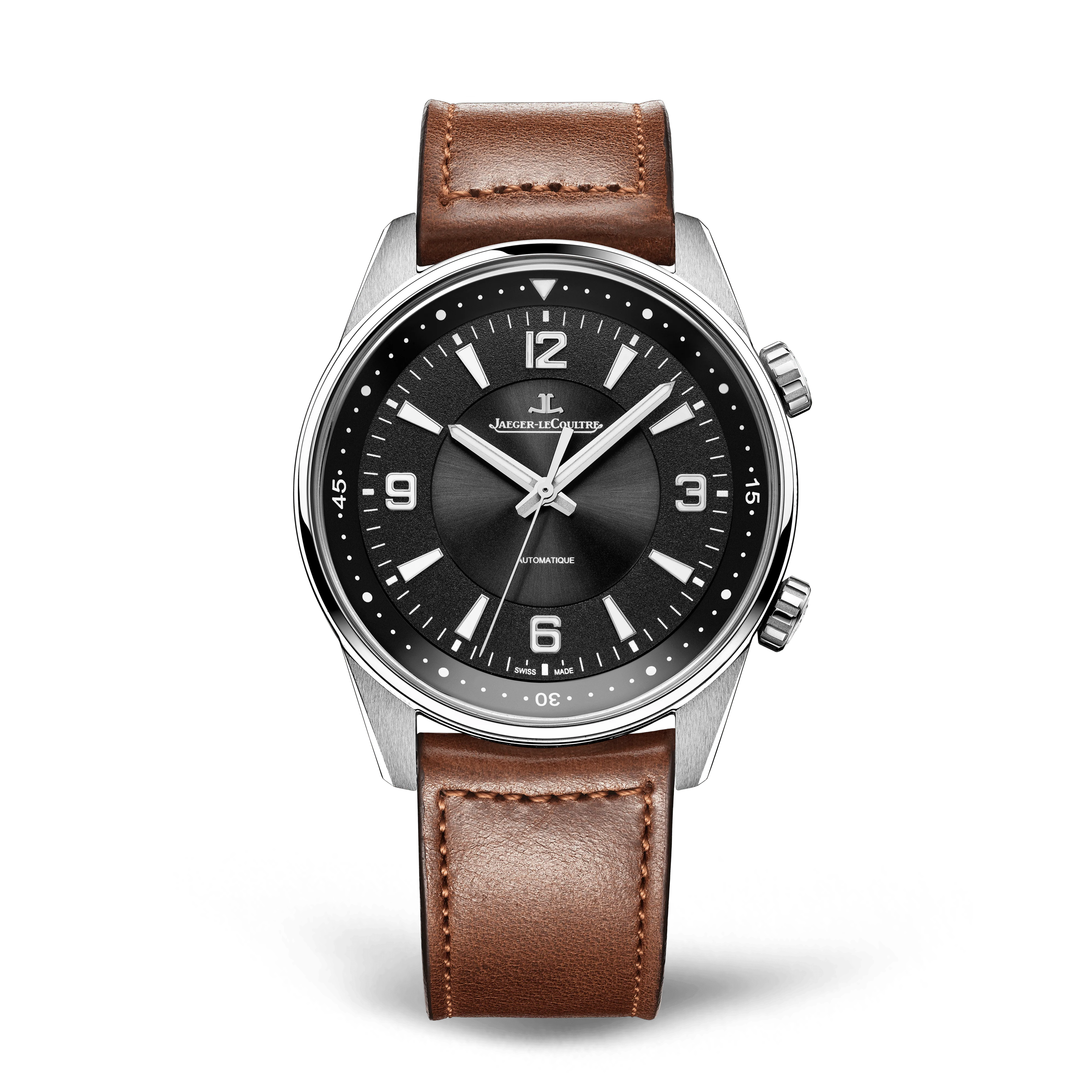 Jaeger-LeCoultre Polaris Automatic 41 mm Black Dial Stainless Steel Leather Strap Q9008471