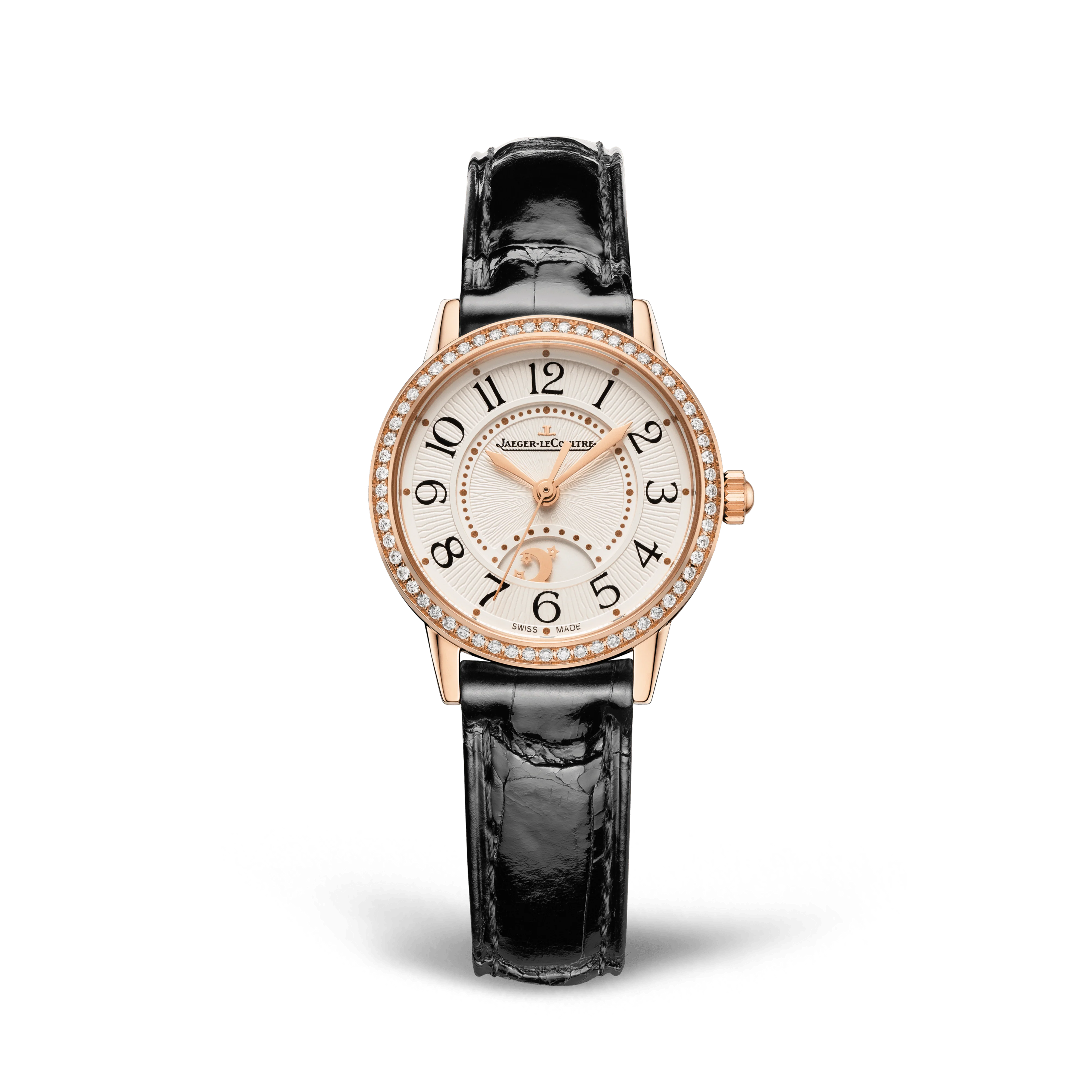 Jaeger-LeCoultre Rendez-Vous Classic Night & Day 29 mm Silvered Grey Dial with Diamonds Rose Gold Leather Strap Q3462430