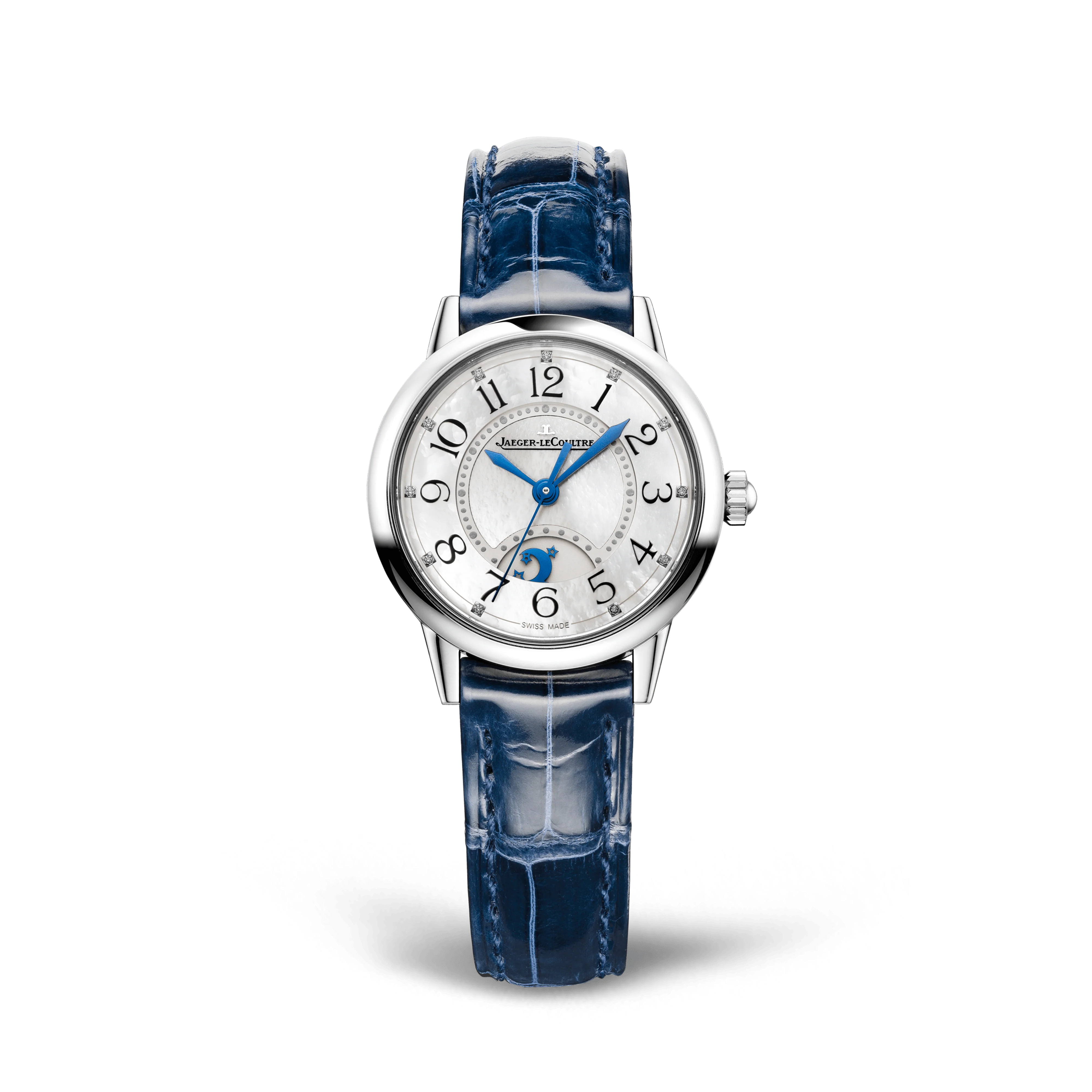 Jaeger-LeCoultre Rendez-Vous Classic Night & Day 29 mm Silvered Grey Dial Stainless Steel Leather Strap Q3468410