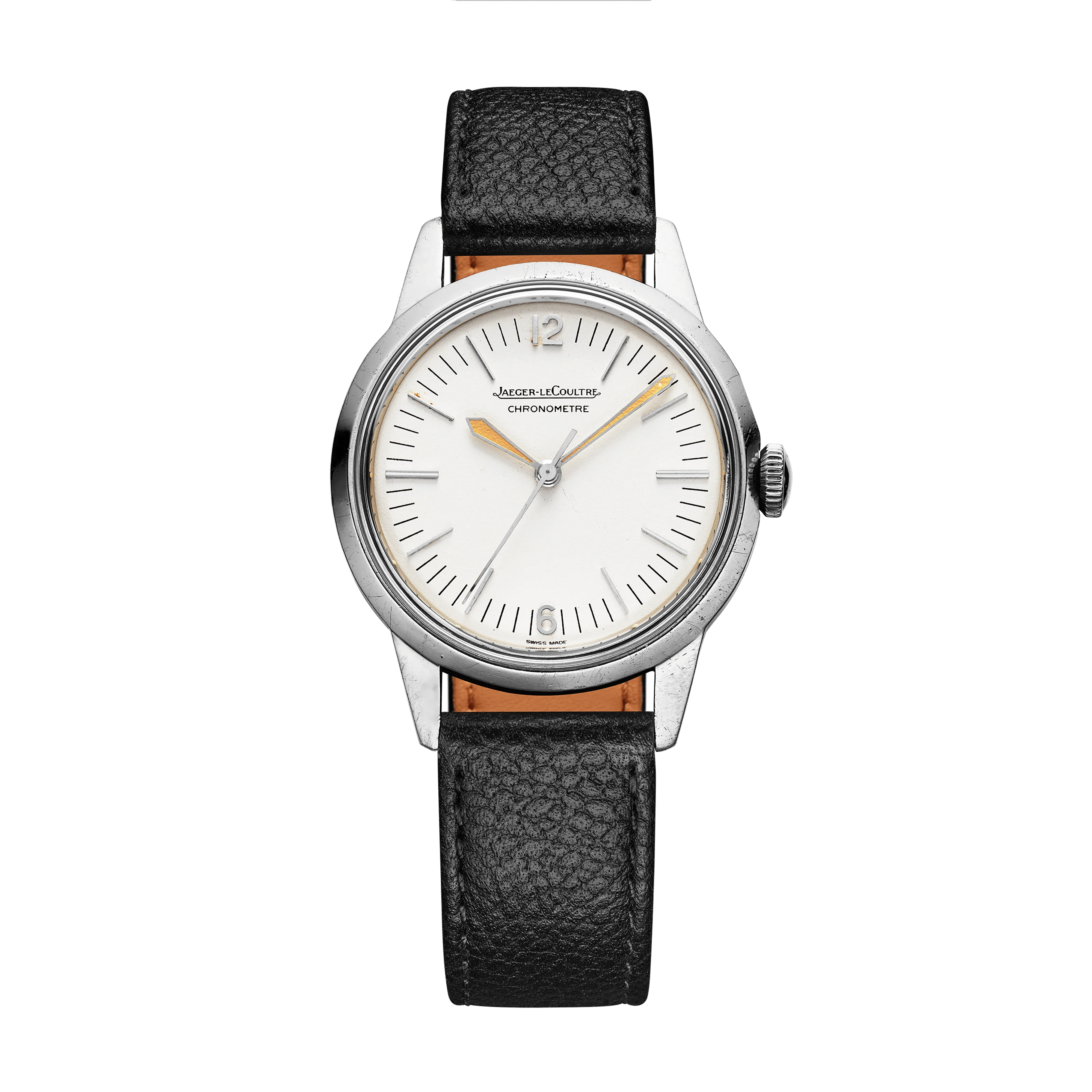 Jaeger-LeCoultre THE COLLECTIBLES Geophysic 35 mm White Dial Stainless Steel Leather Strap QVE16801