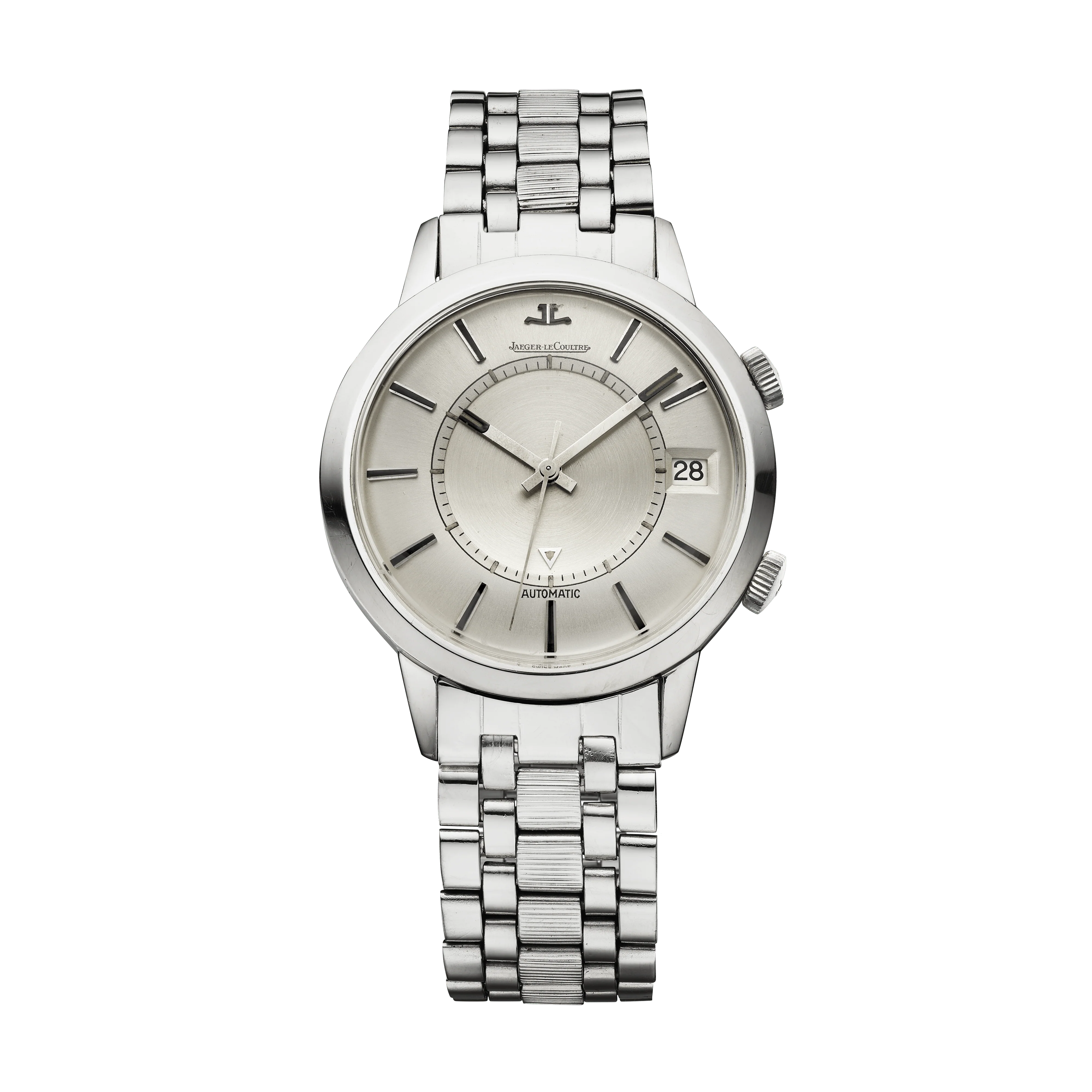 Jaeger-LeCoultre THE COLLECTIBLES Memovox Automatic Calendar 37 mm Silvered Grey Dial Stainless Steel Bracelet QVE85503