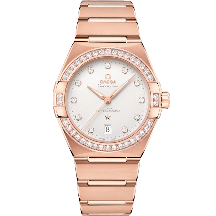 Omega Constellation 39mm Silver Diamond Dial Sedna Gold 131.55.39.20.52.001