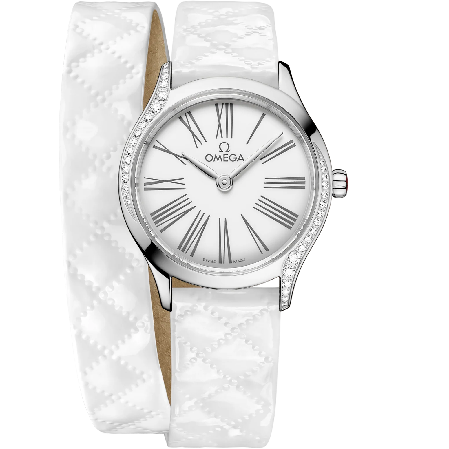 Omega De Ville Mini Trésor 26 mm White Dial with Diamonds Stainless Steel Strap 428.17.26.60.04.008