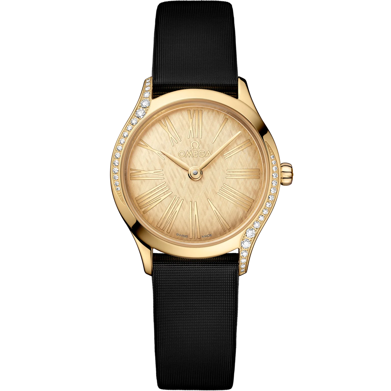 Omega De Ville Mini Trésor 26 mm Yellow Dial with Diamonds Moonshine™ 18k Rose Gold Strap 428.57.26.60.99.001