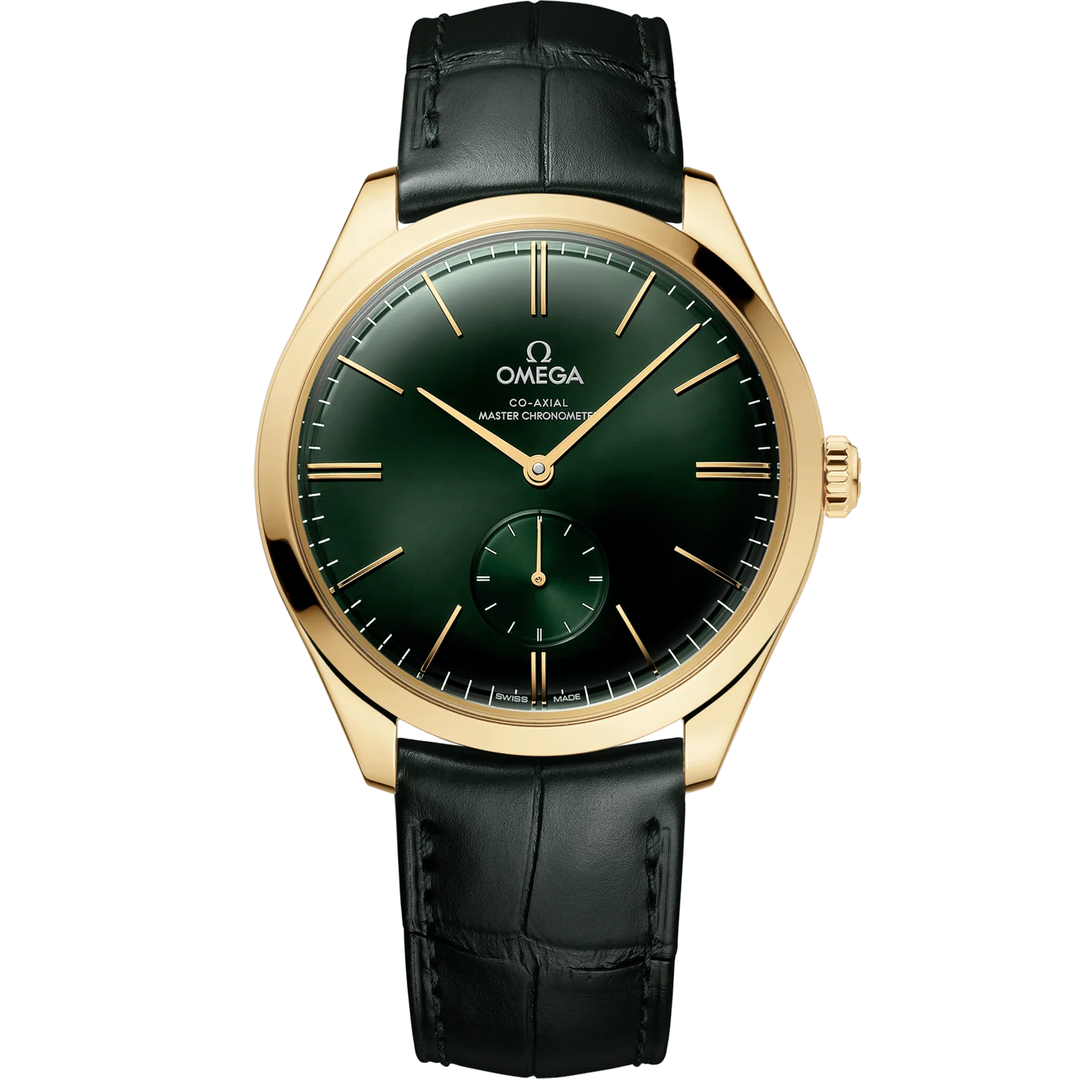 Omega De Ville Trésor 40 mm Green Dial 18k Yellow Gold Strap 435.53.40.21.10.001