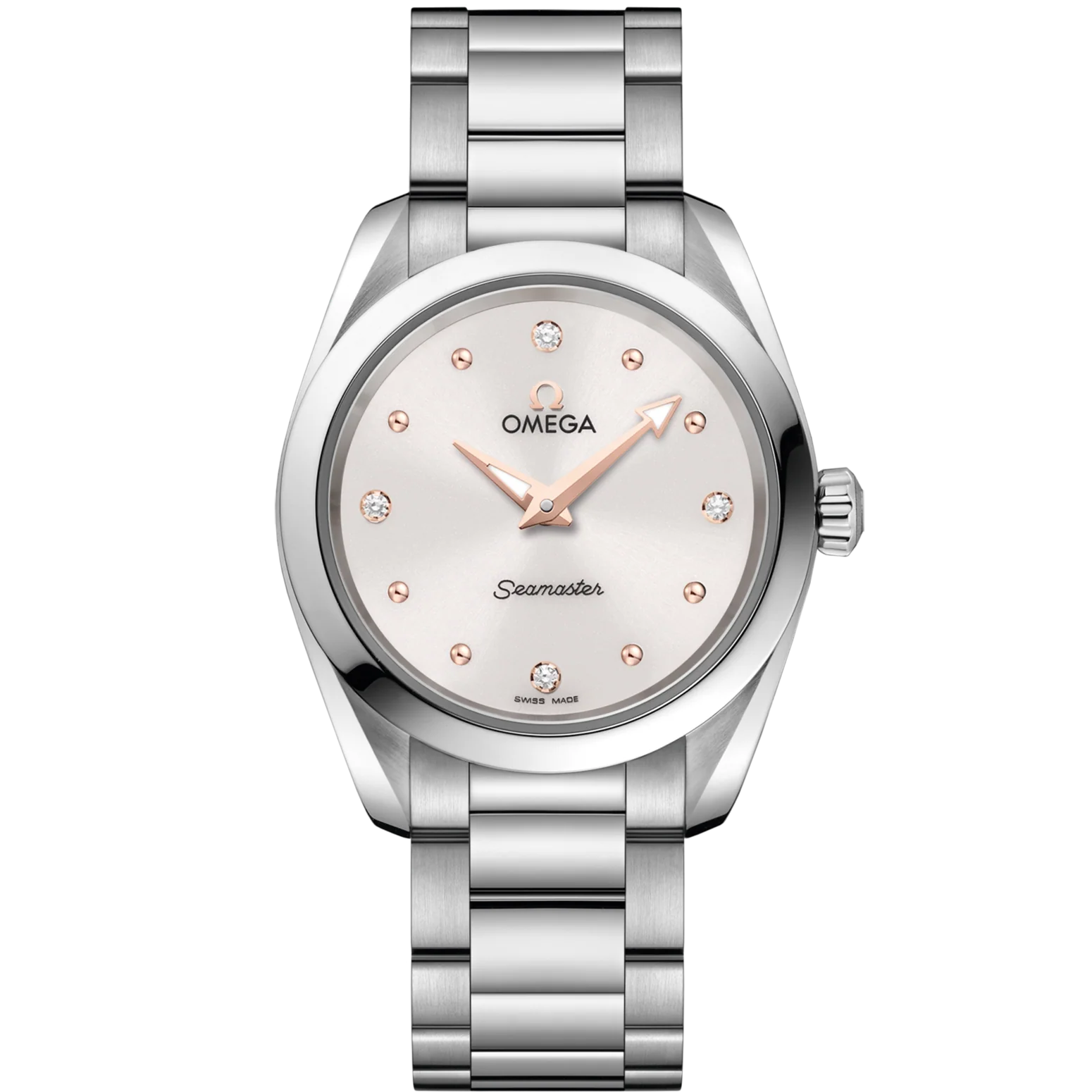 Omega Seamaster Aqua Terra 150M 28 mm White Dial with Diamonds Stainless Steel Bracelet 220.10.28.60.54.001