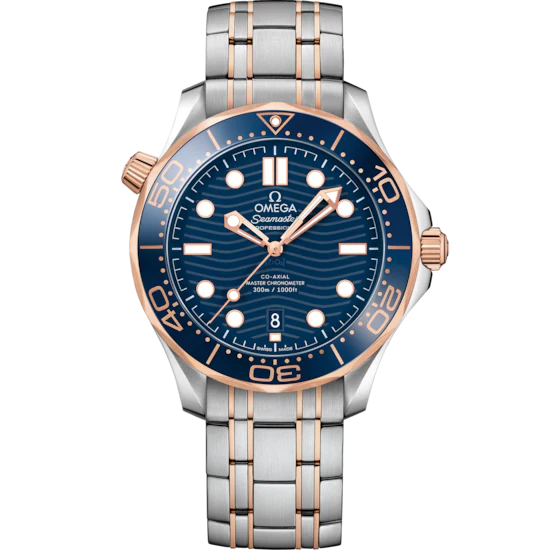 Omega Seamaster Diver 300M 42 mm Blue Dial Stainless Steel and Sedna™ 18k Rose Gold Bracelet 210.20.42.20.03.002