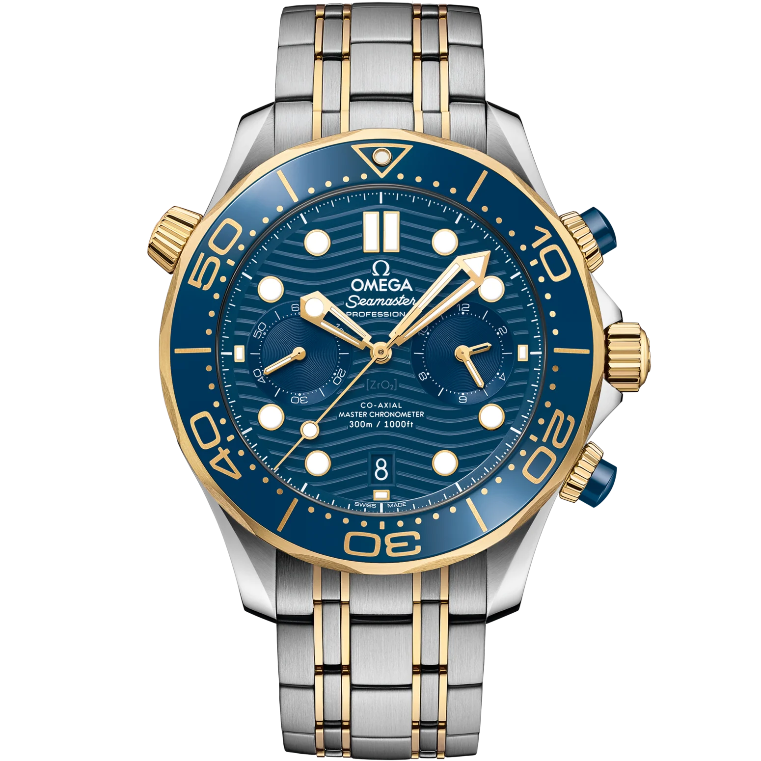 Omega Seamaster Diver 300M 44 mm Blue Dial Stainless Steel and 18k Yellow Gold Bracelet 210.20.44.51.03.001