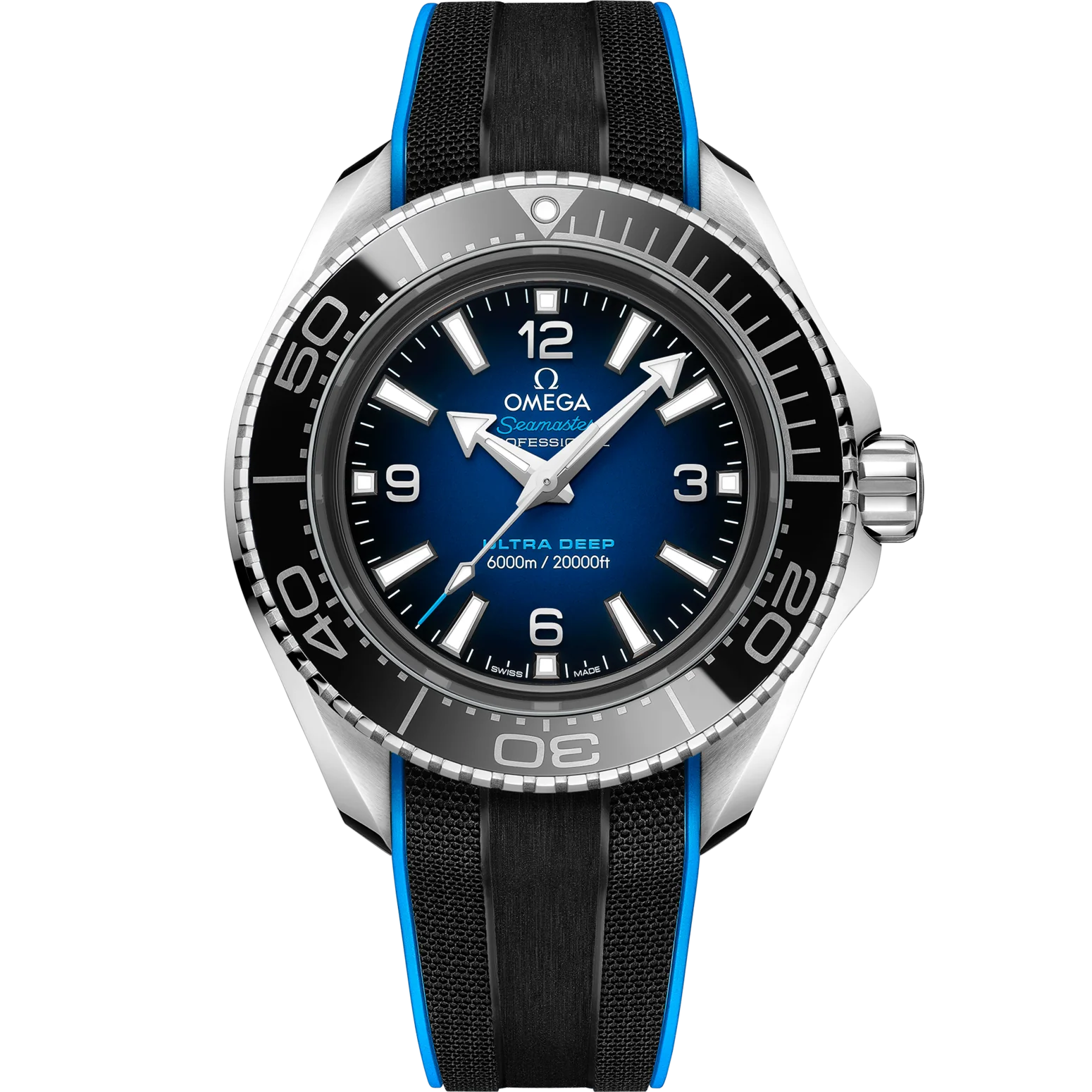 Omega Seamaster Planet Ocean 6000M 45.5 mm Blue Dial O‑MEGASTEEL Strap 215.32.46.21.03.001