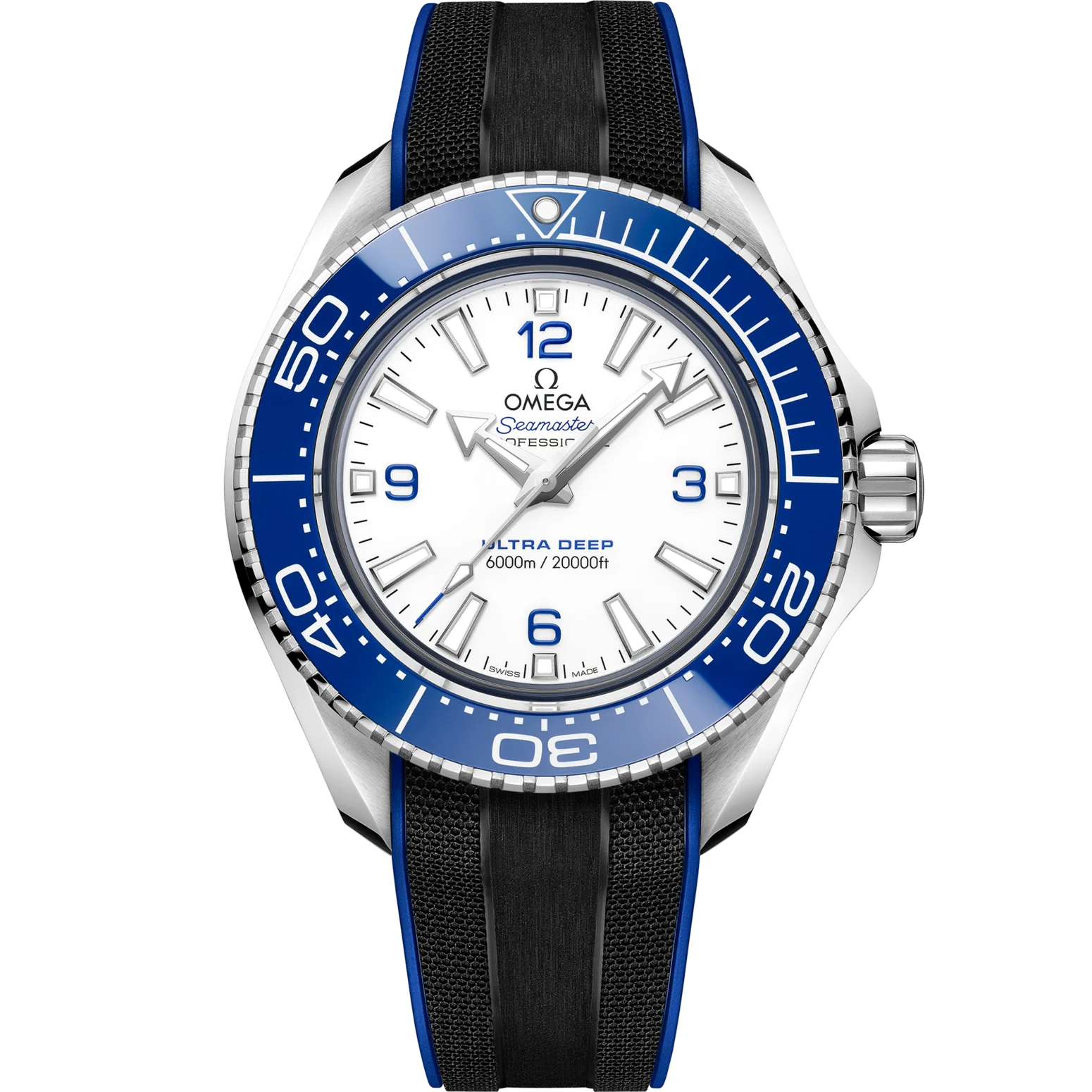 Omega Seamaster Planet Ocean 6000M 45.5 mm White Dial O‑MEGASTEEL Strap 215.32.46.21.04.001