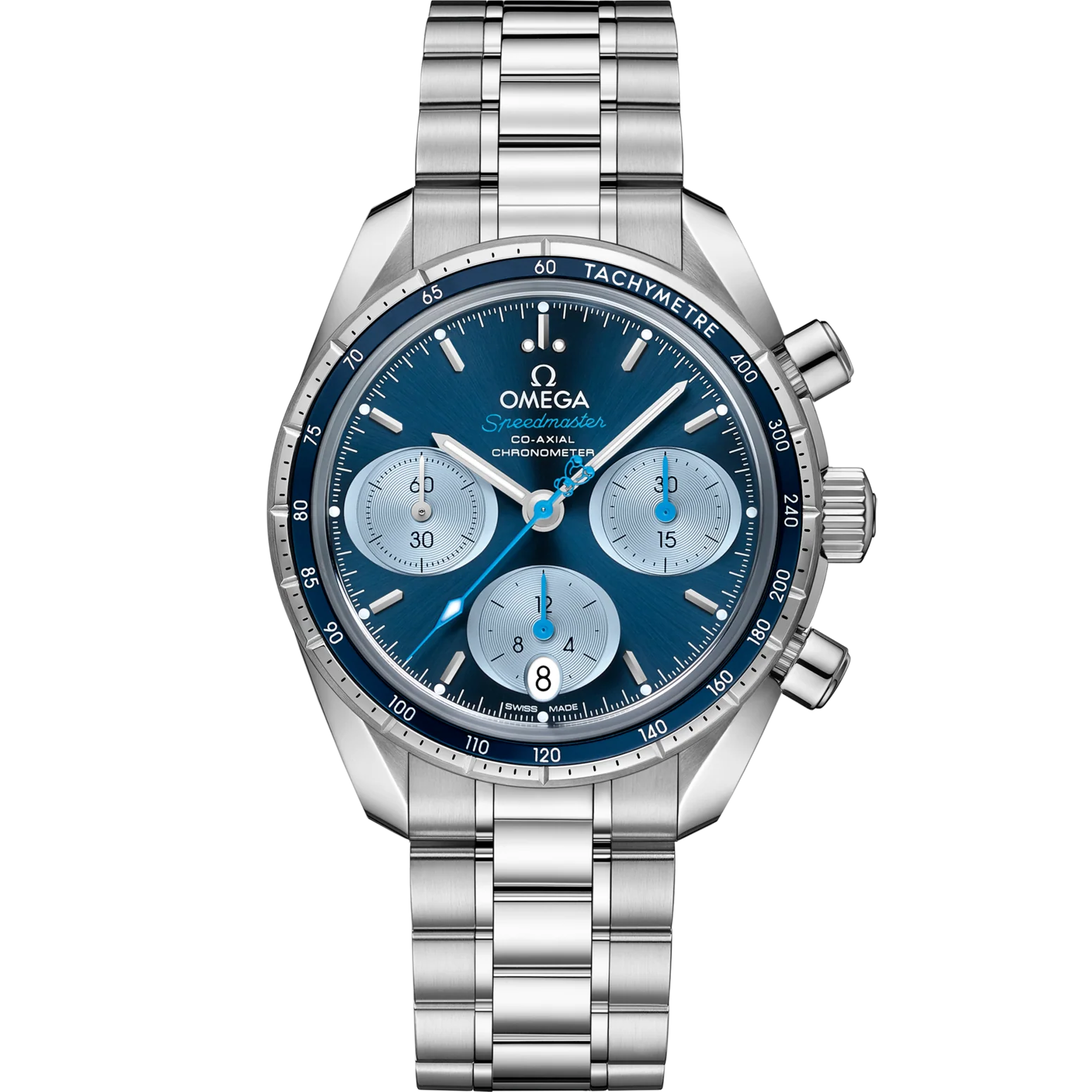 Omega Speedmaster 38 Blue Dial 38 mm Stainless Steel Bracelet 324.30.38.50.03.002