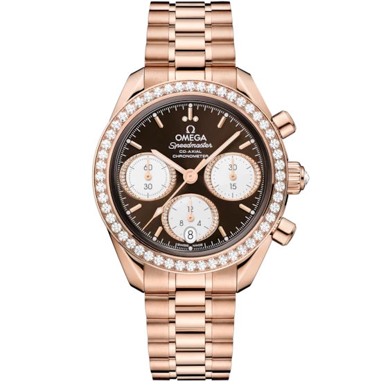 Omega Speedmaster 38 Brown Dial 38 mm with Diamond Sedna™ 18k Rose Gold Bracelet 324.55.38.50.63.001