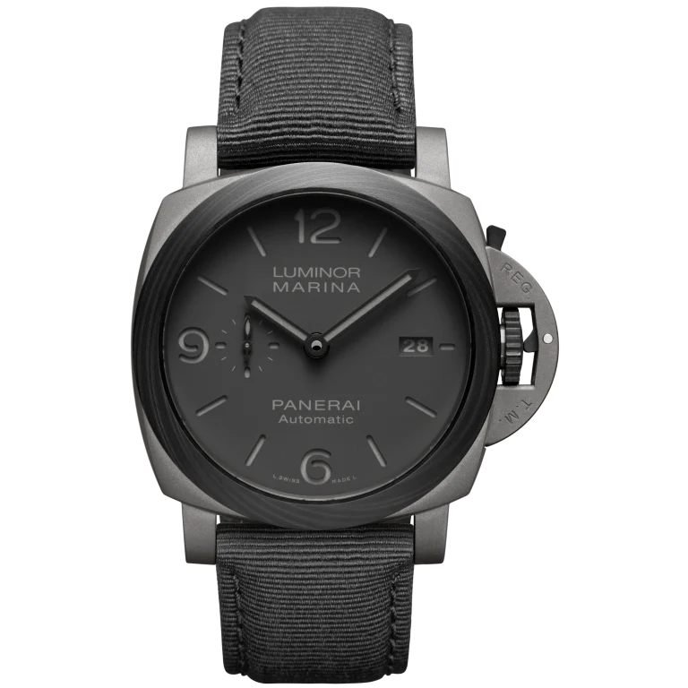 Panerai Luminor Marina TuttoGrigio 44 mm Black Dial Titanium Recycled Pet Black Strap PAM02662