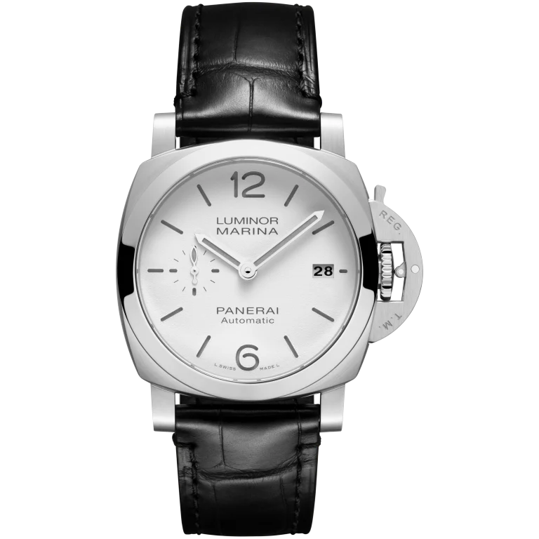 Panerai Luminor Quaranta 40 mm White Dial Stainless Steel Black Leather Strap PAM01371