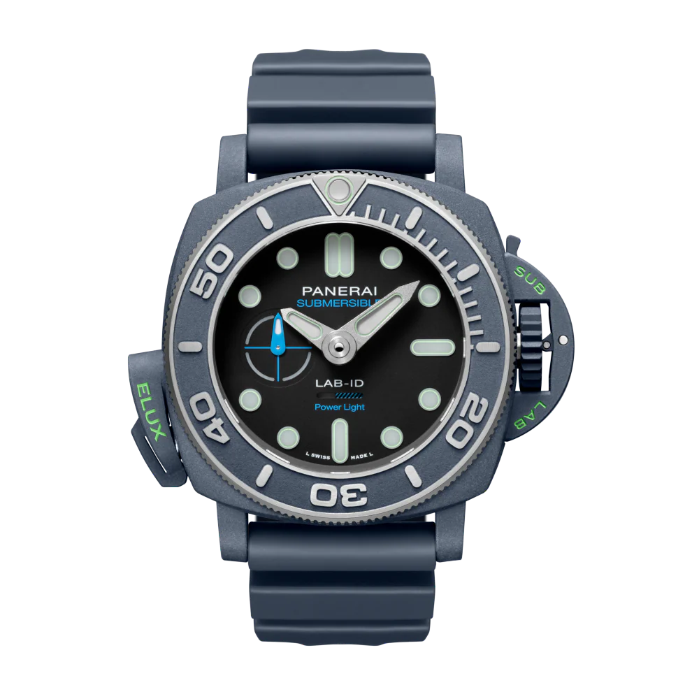 Panerai Submersible Elux LAB-ID 49 mm Black Dial Brushed Ti-Ceramitech Rubber Strap PAM01800