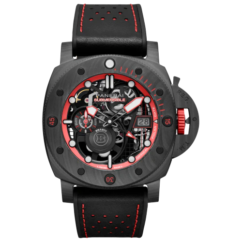Panerai Submersible S Brabus Experience edition 47 mm Transparent Dial Carbotech Calf Rubber Bi-Material Black Strap PAM01285