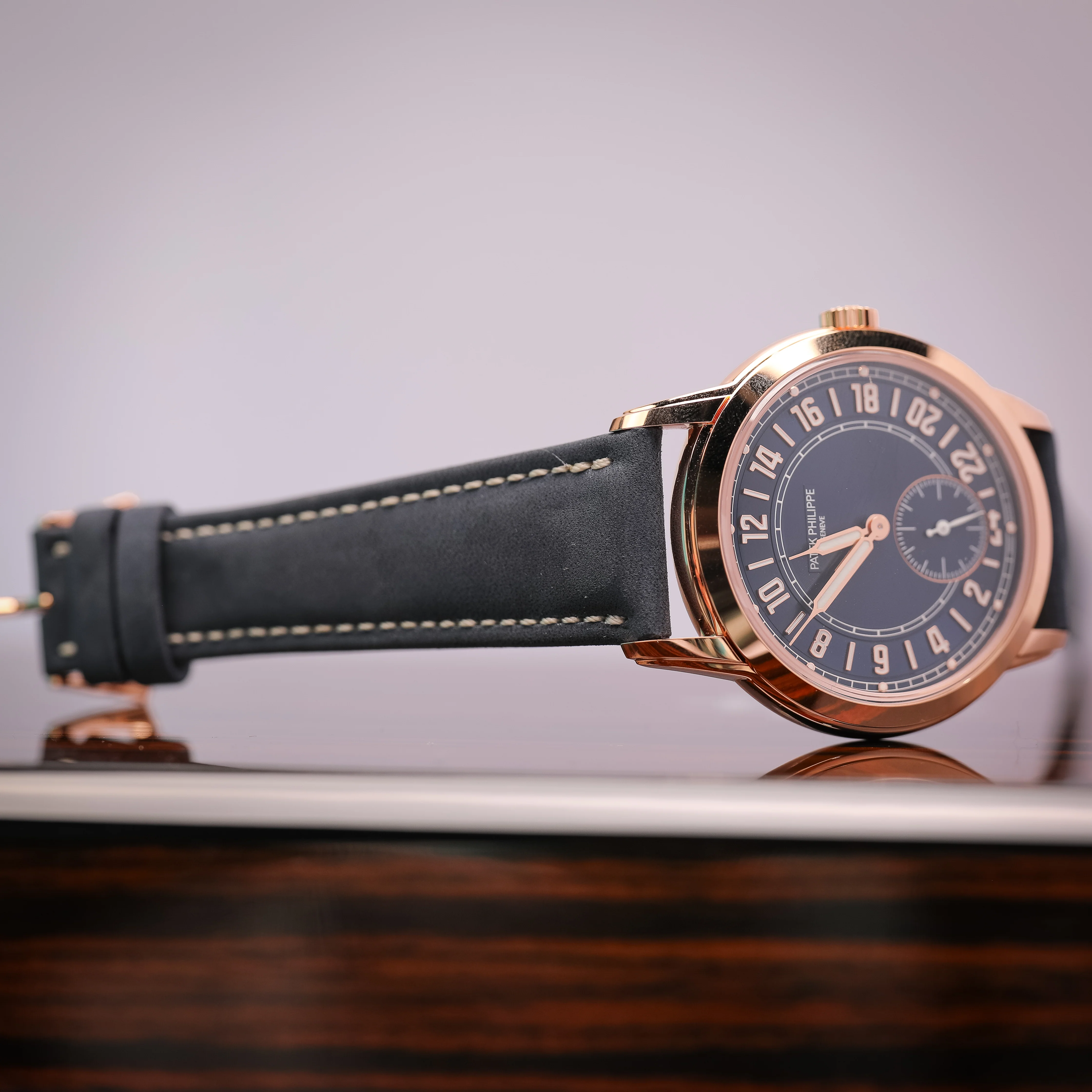 Patek Philippe Complications Blue Dial Rose Gold Case Blue Strap 42 mm 5224R-001 - Image 4