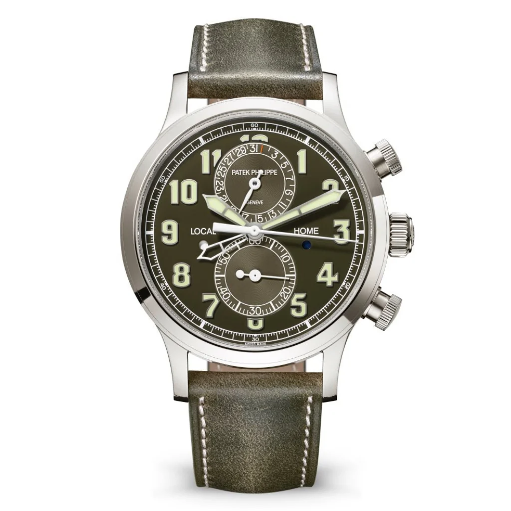 Patek Philippe Complications Calatrava Green Dial White Gold Case Green Strap 42 mm 5924G-010