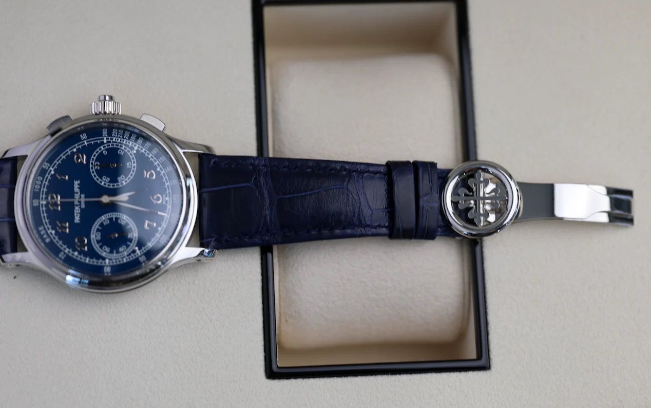 Patek Philippe Grand Complications 41 mm Blue Dial Platinum Leather Strap 5370P-011 - Image 5