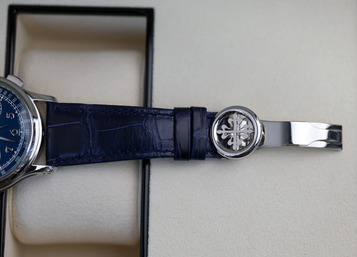 Patek Philippe Grand Complications 41 mm Blue Dial Platinum Leather Strap 5370P-011 - Image 6