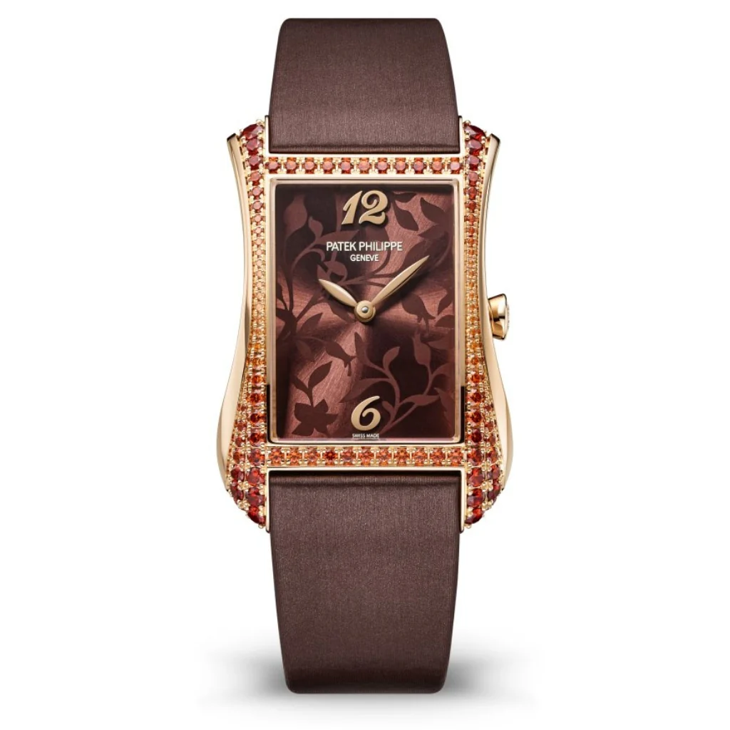 Patek Philippe Gondolo Serata Brown Flora Motif Dial Rose Gold Case Brown Strap 40.85mm 4962-200R-001