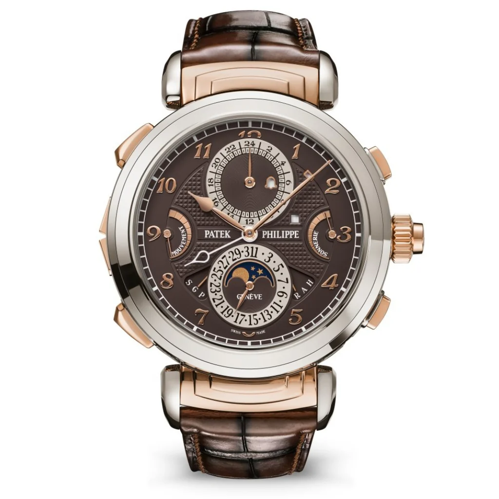 Patek Philippe Grand Complications Grandmaster Chime Brown Gold Time Dial & Calandar Dial White & Rose Gold Reversible Case Leather Strap 47.7 mm 6300GR-001