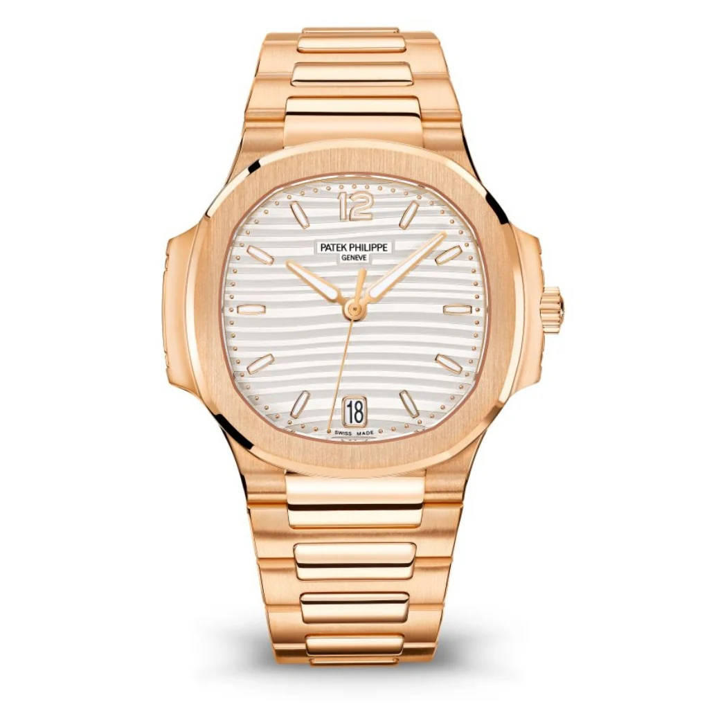 Patek Philippe Nautilus 35.2 mm Silver Dial 18K Rose Gold Bracelet 7118/1R-001