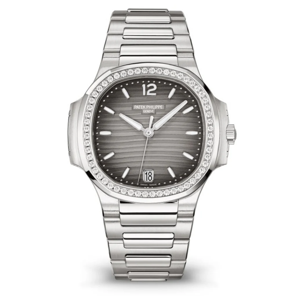 Patek Philippe Nautilus Gray Opaline Dial Stainless Steel & Diamond Case/Braclet 35.2mm 7118-1200A-011