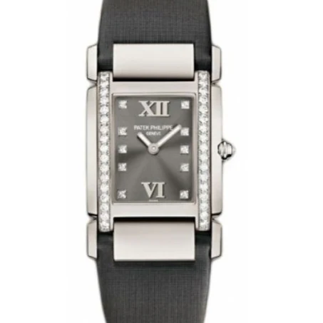 Patek Philippe 4920G-001 Twenty~4 25mm x 30mm Gray Dial White Gold